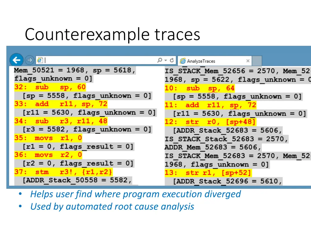 counterexample traces