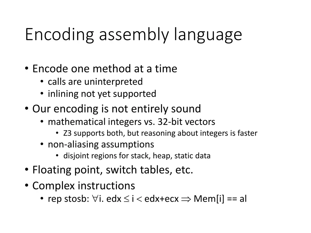 encoding assembly language