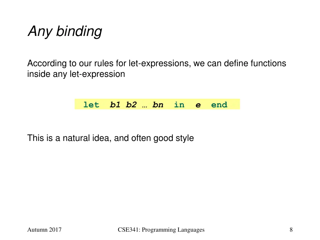 any binding