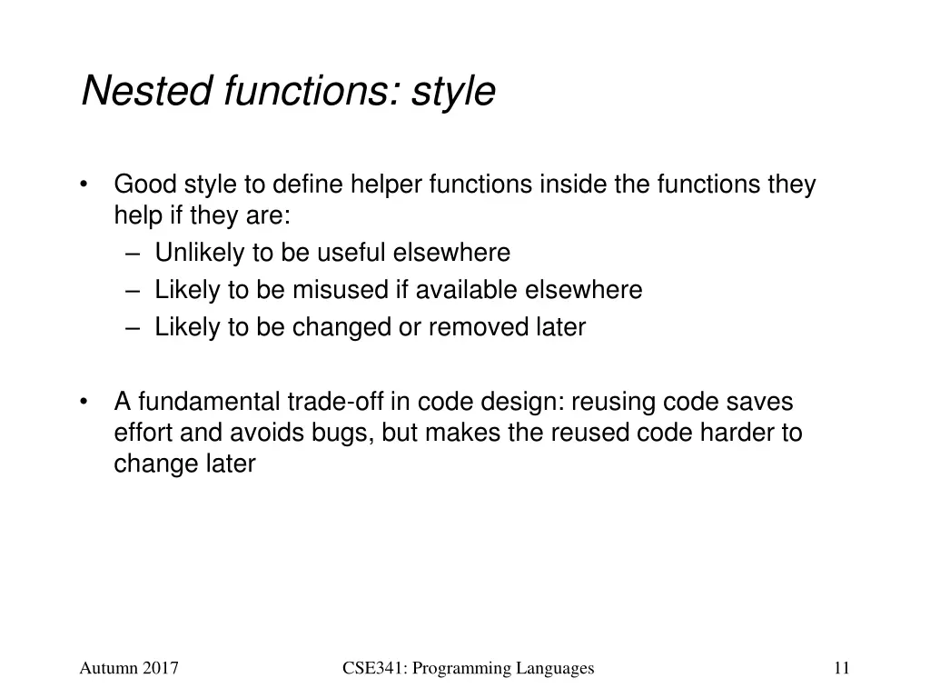 nested functions style