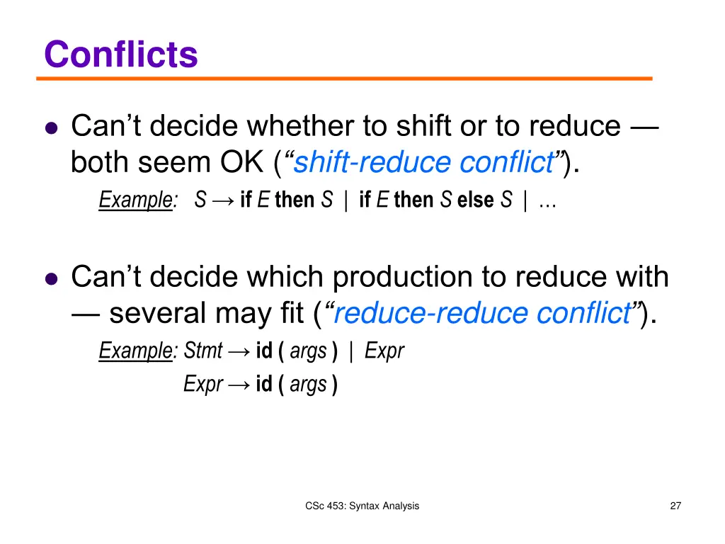 conflicts