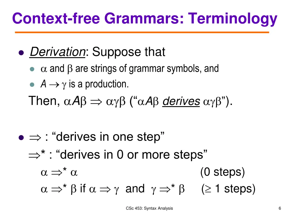 context free grammars terminology