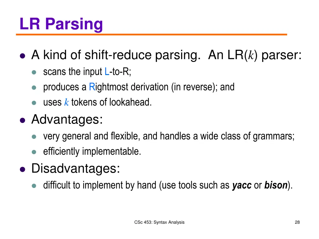 lr parsing