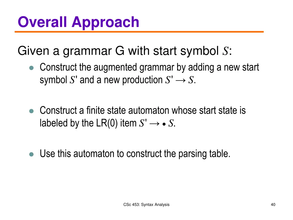 overall approach