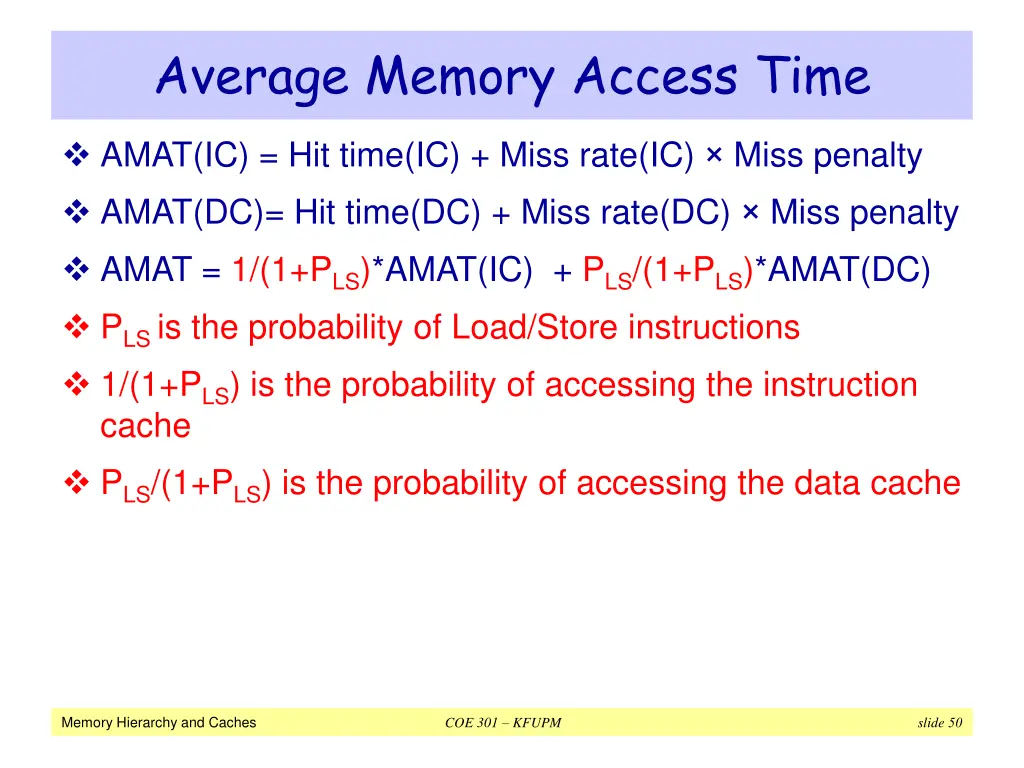 average memory access time 1