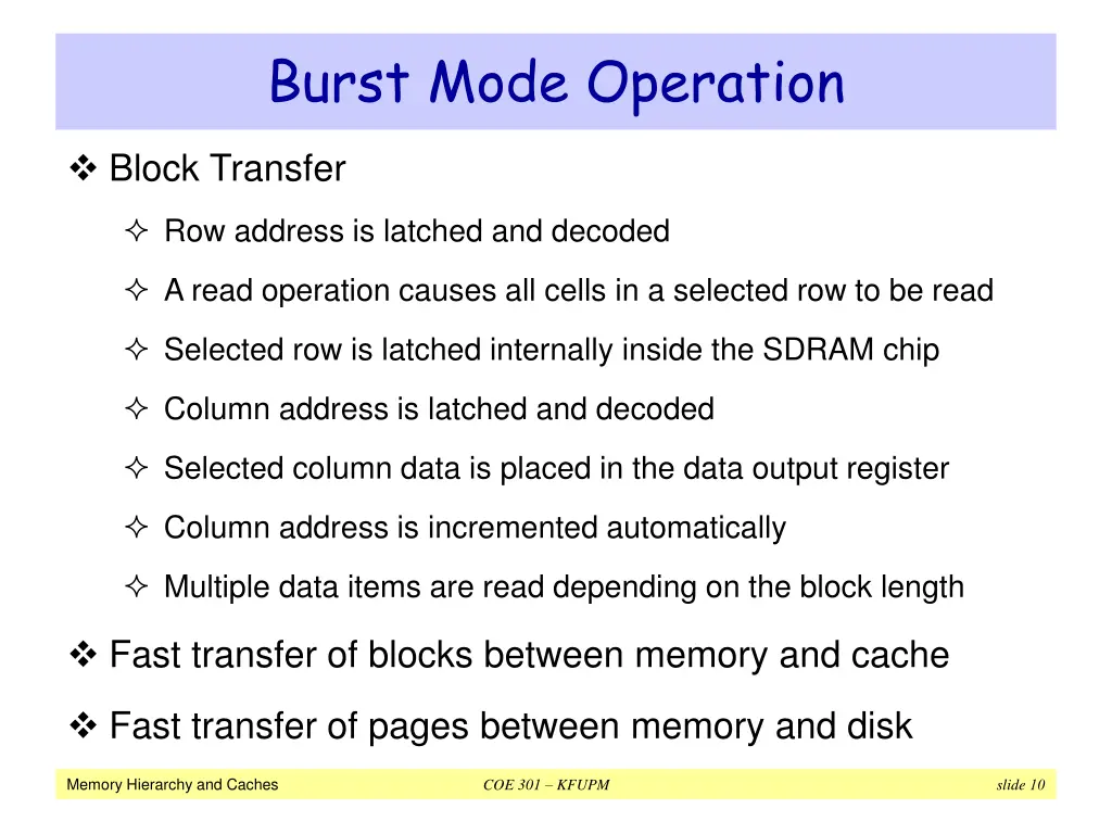 burst mode operation