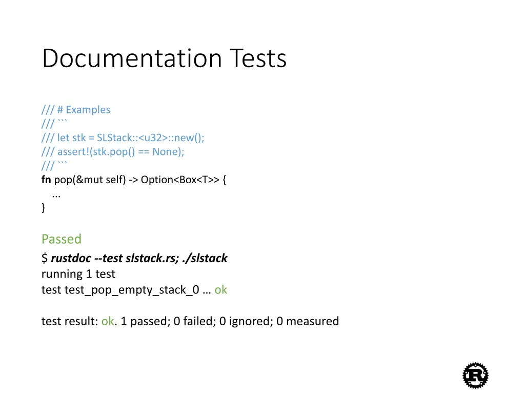 documentation tests