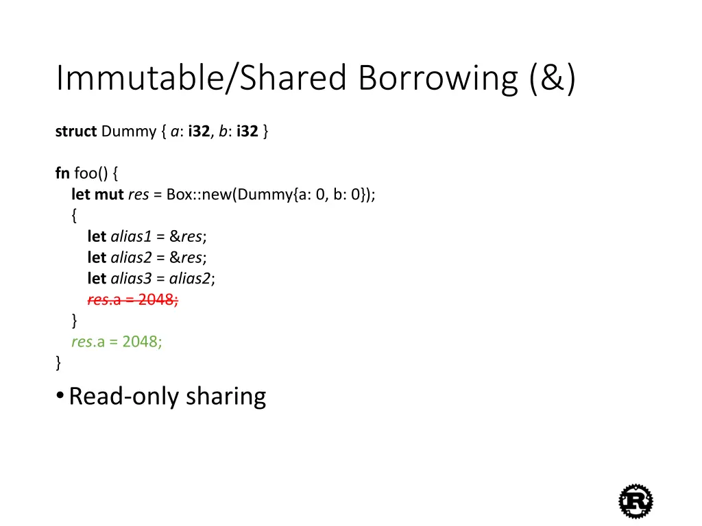 immutable shared borrowing 1