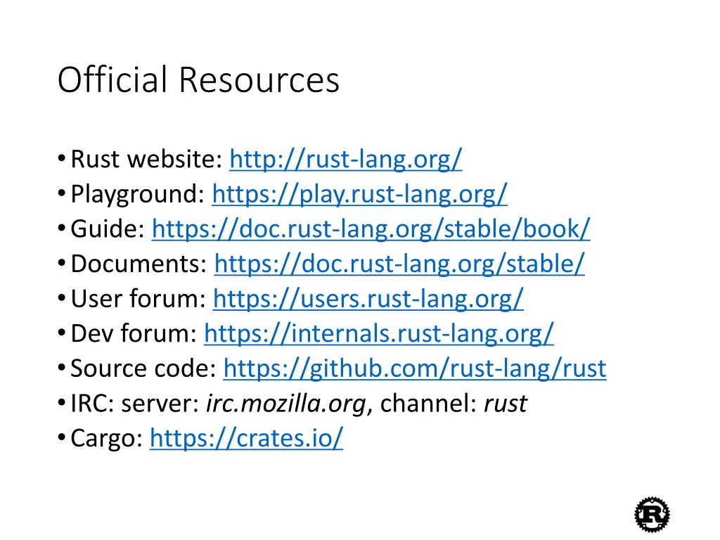 official resources
