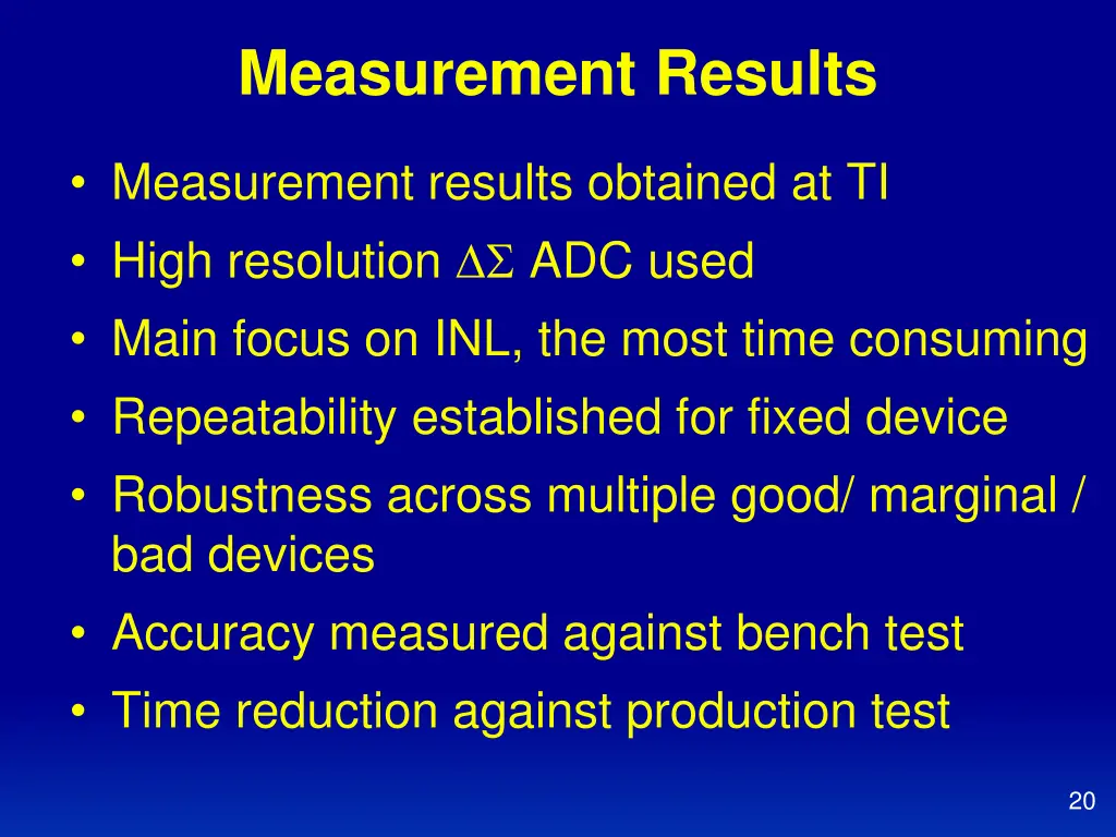 measurement results