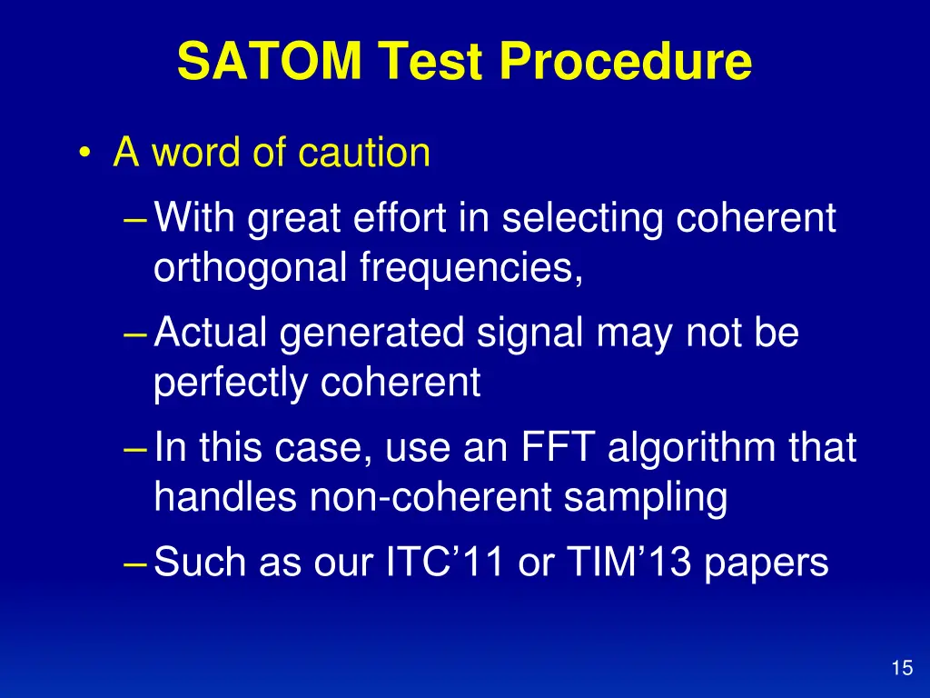 satom test procedure 2