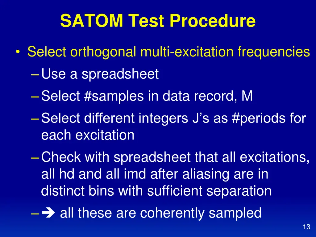 satom test procedure