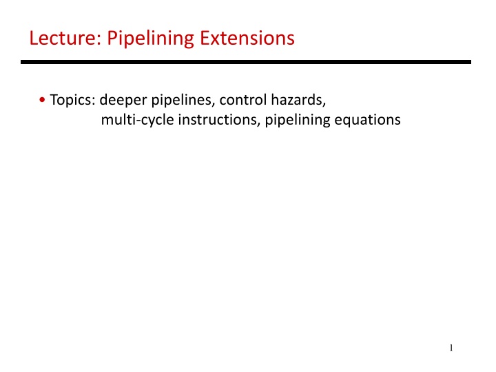 lecture pipelining extensions