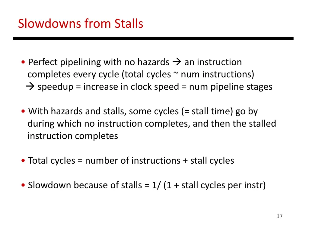 slowdowns from stalls