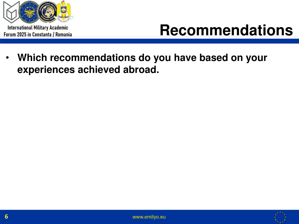 recommendations