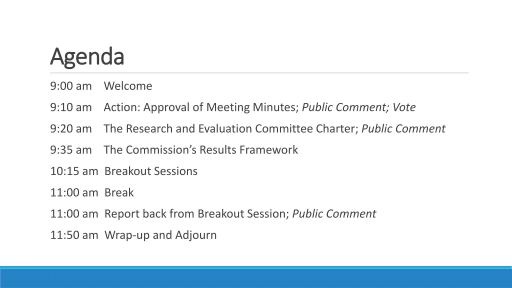 agenda agenda