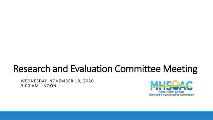 research and evaluation committee meeting