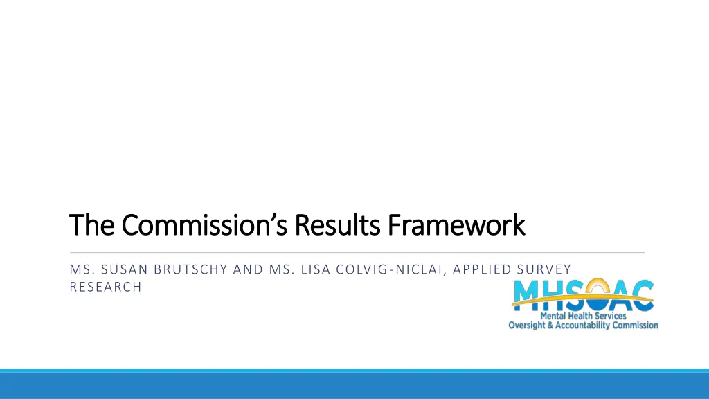 the commission s results framework the commission