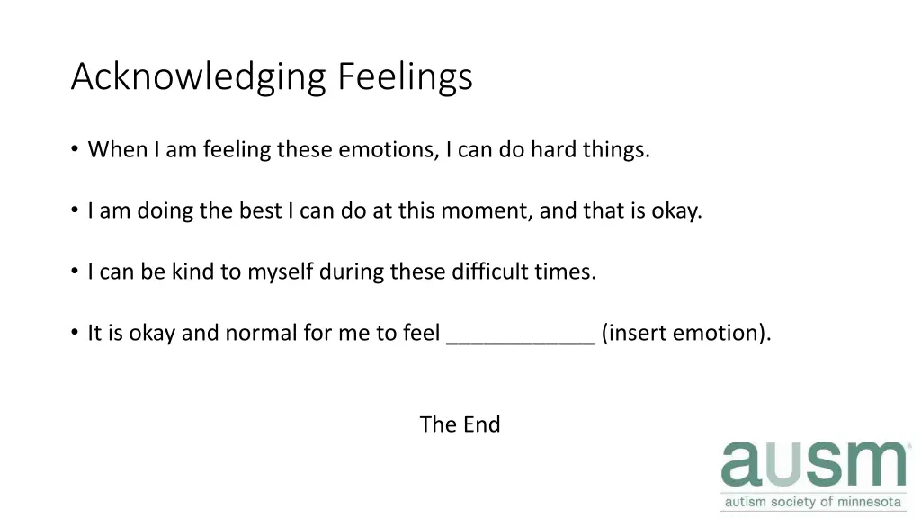acknowledging feelings
