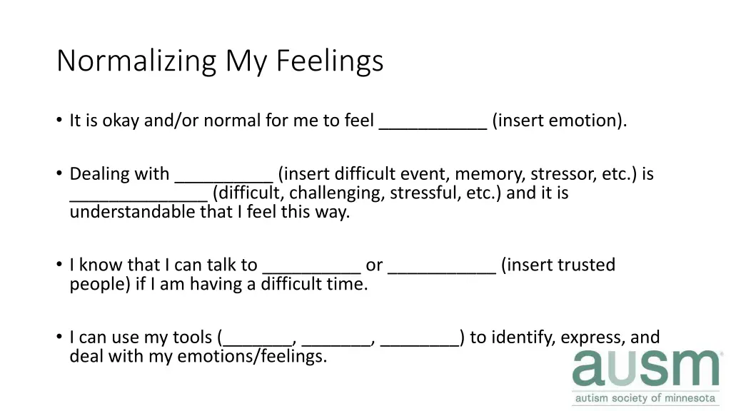 normalizing my feelings
