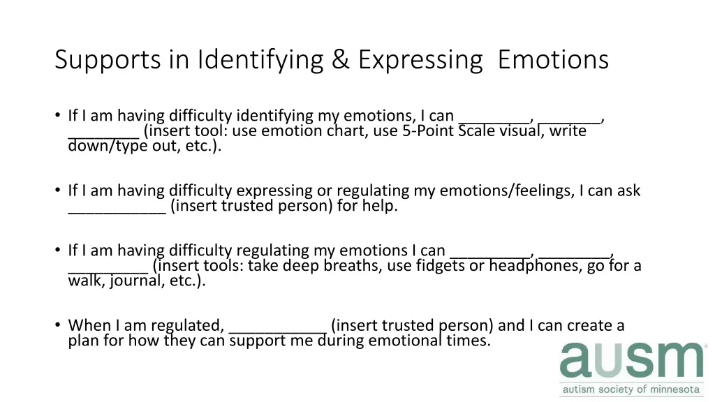 supports in identifying expressing emotions