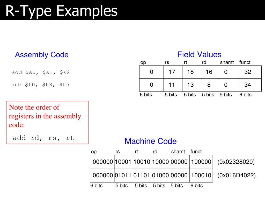 r type examples