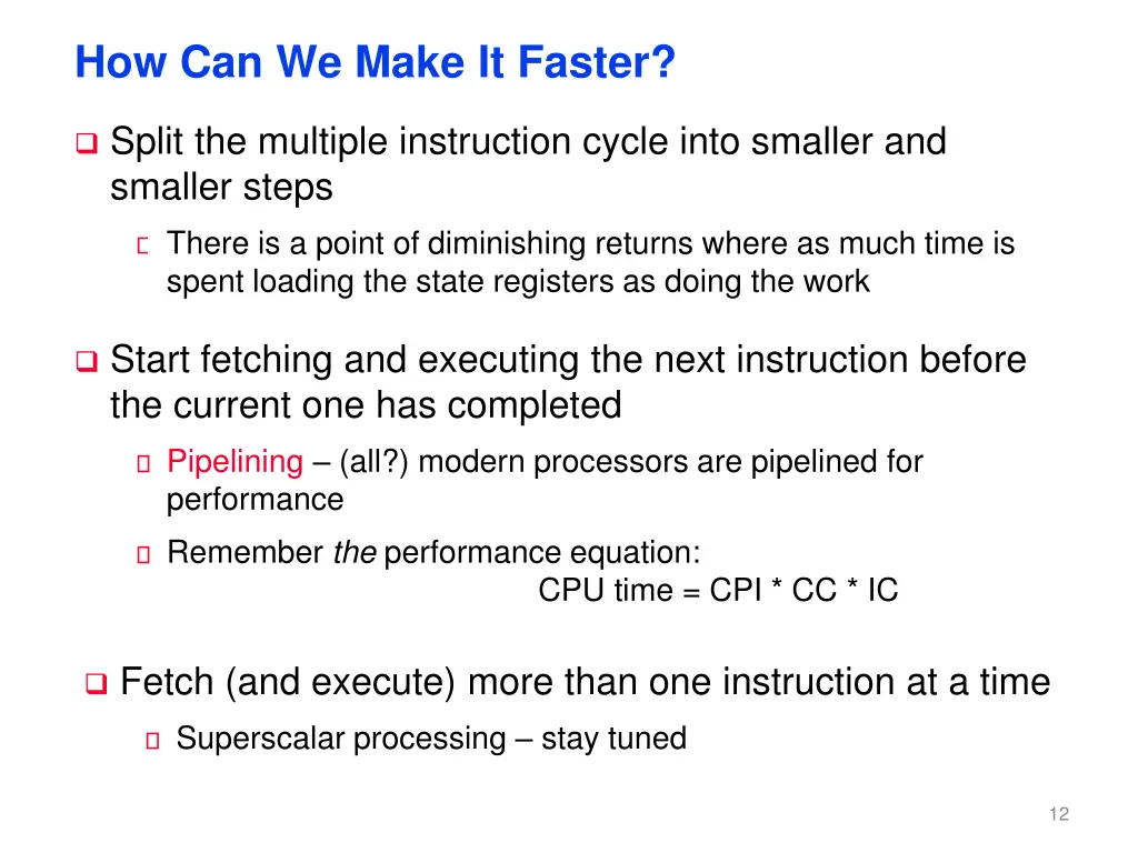 how can we make it faster