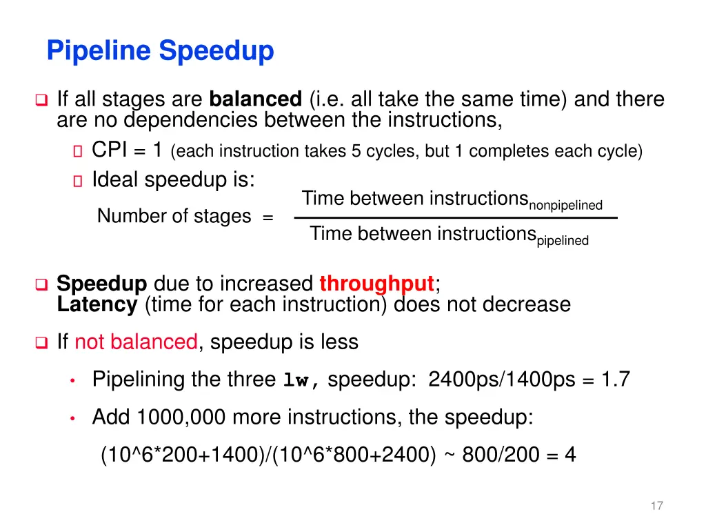 pipeline speedup
