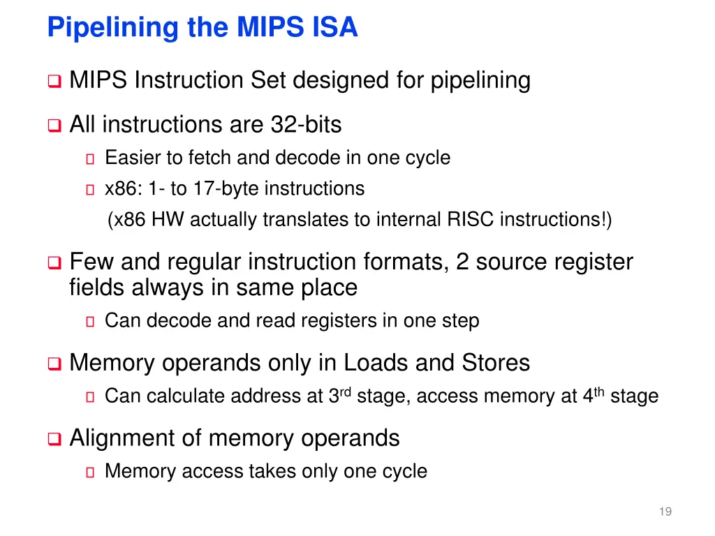 pipelining the mips isa