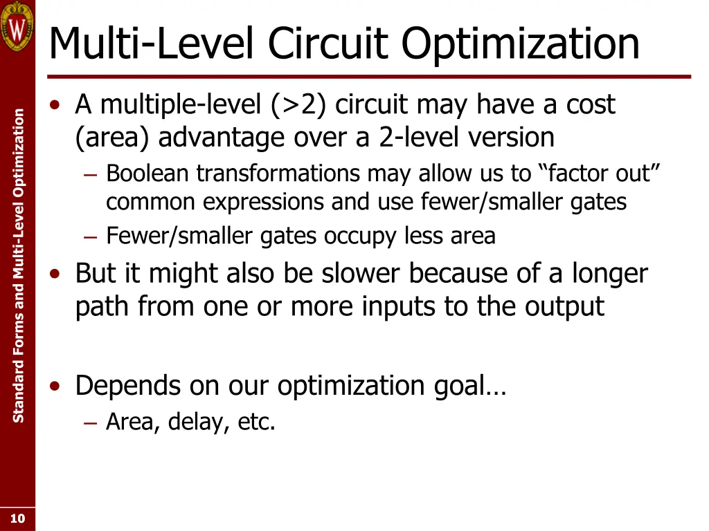 multi level circuit optimization