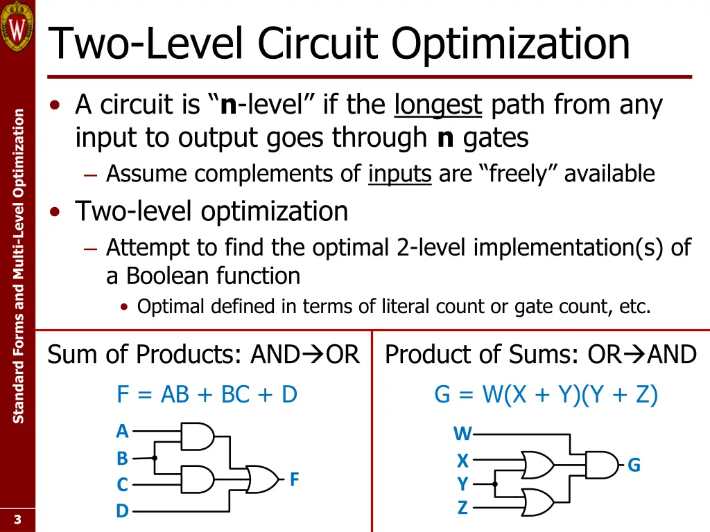 two level circuit optimization