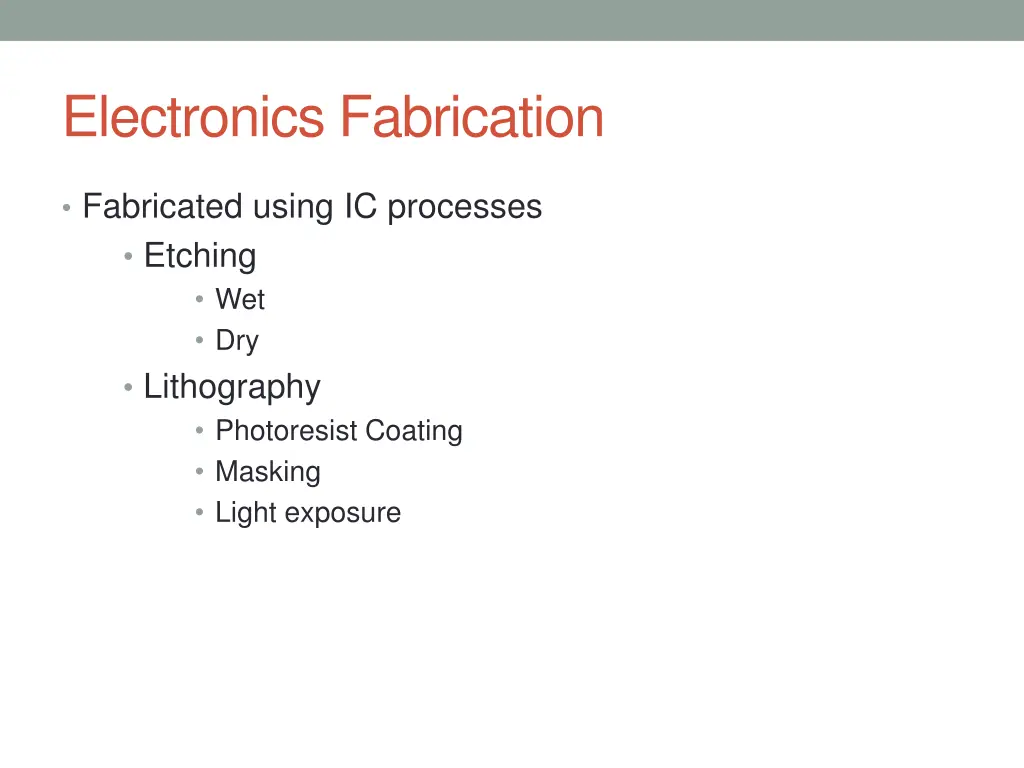 electronics fabrication