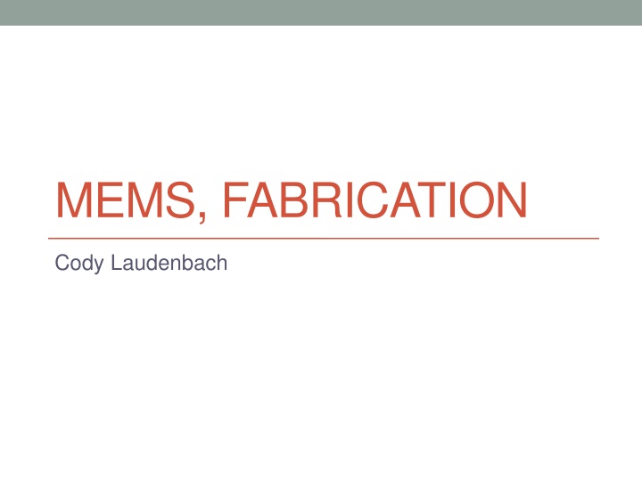 mems fabrication