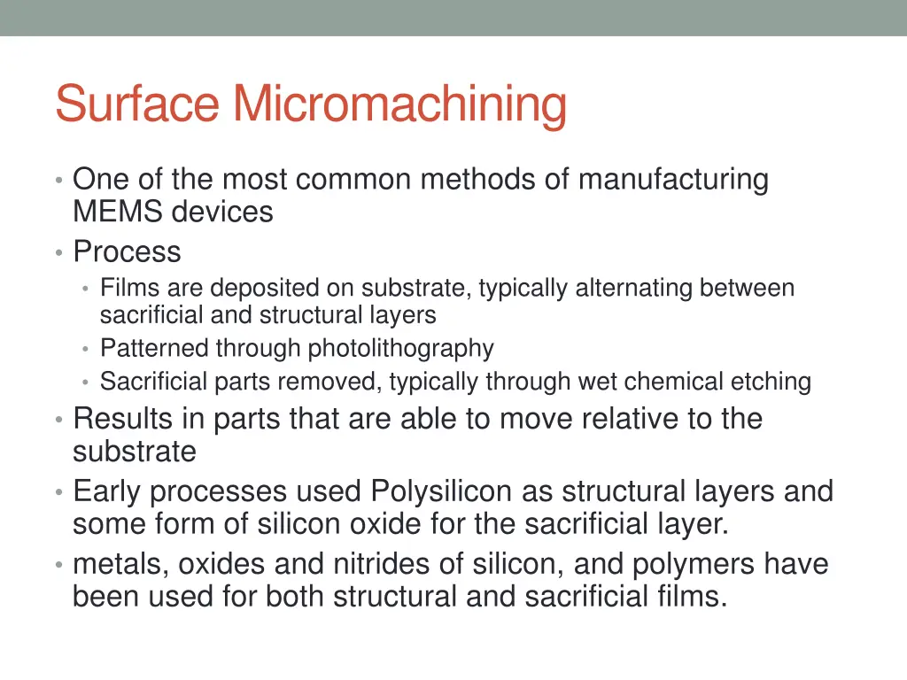 surface micromachining