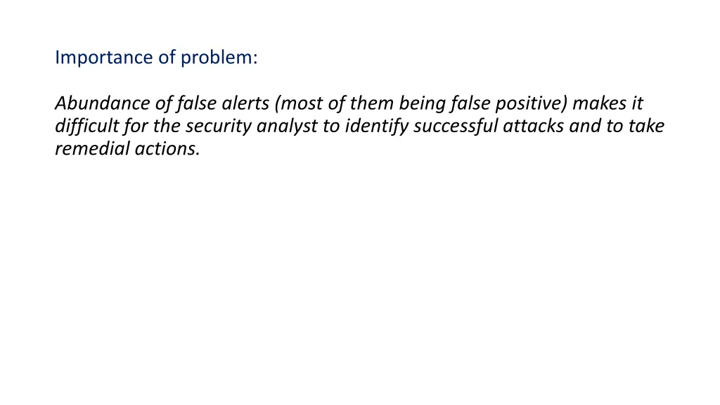 importance of problem