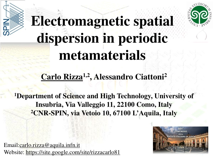 electromagnetic spatial dispersion in periodic