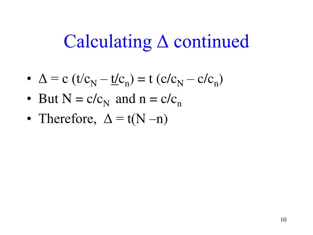 calculating continued