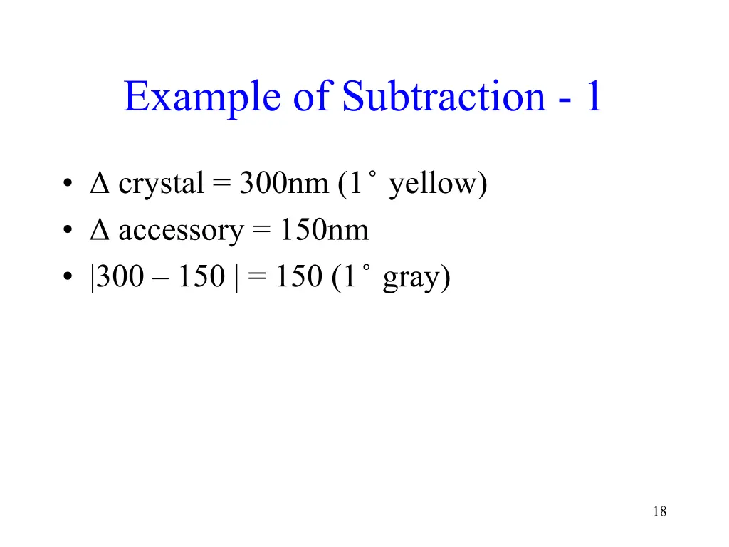 example of subtraction 1