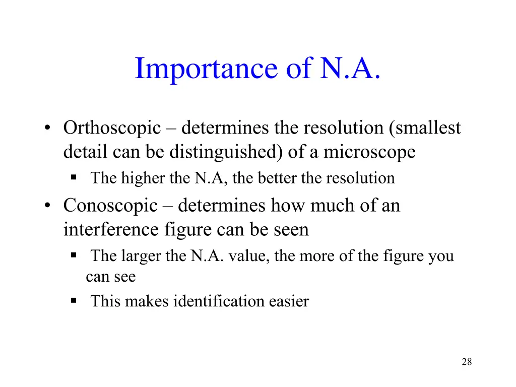 importance of n a