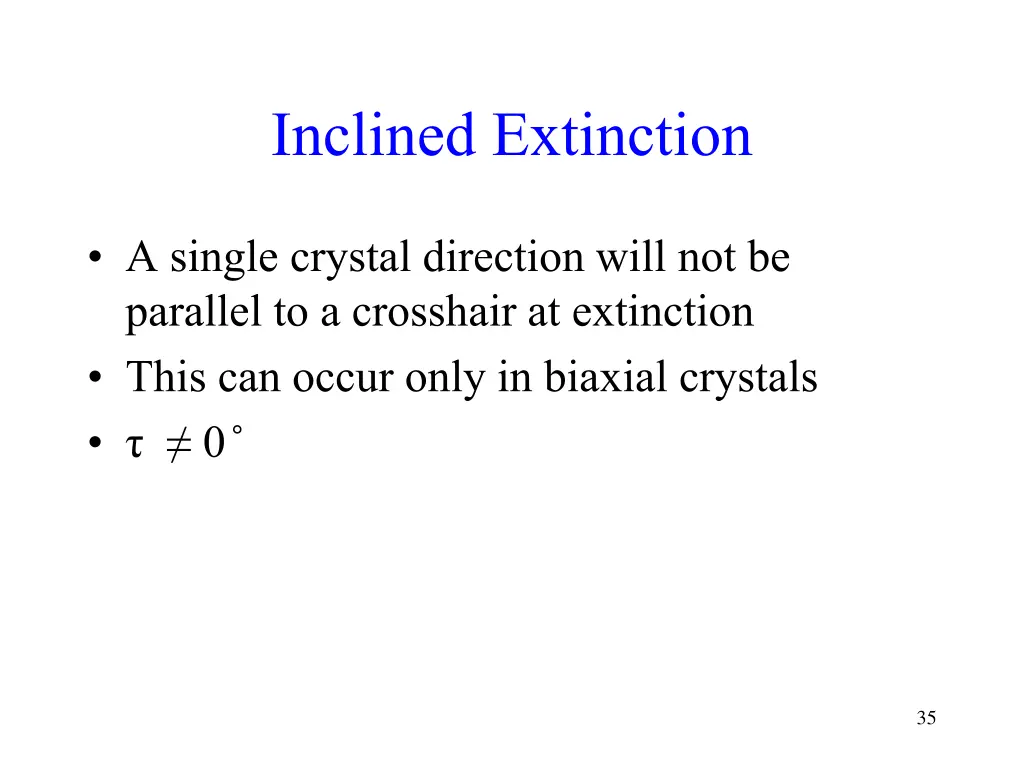 inclined extinction