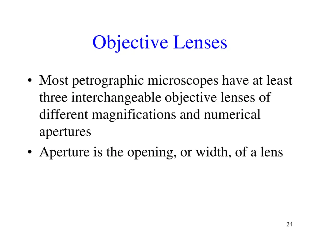 objective lenses