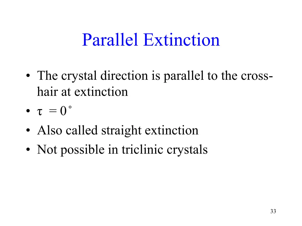 parallel extinction