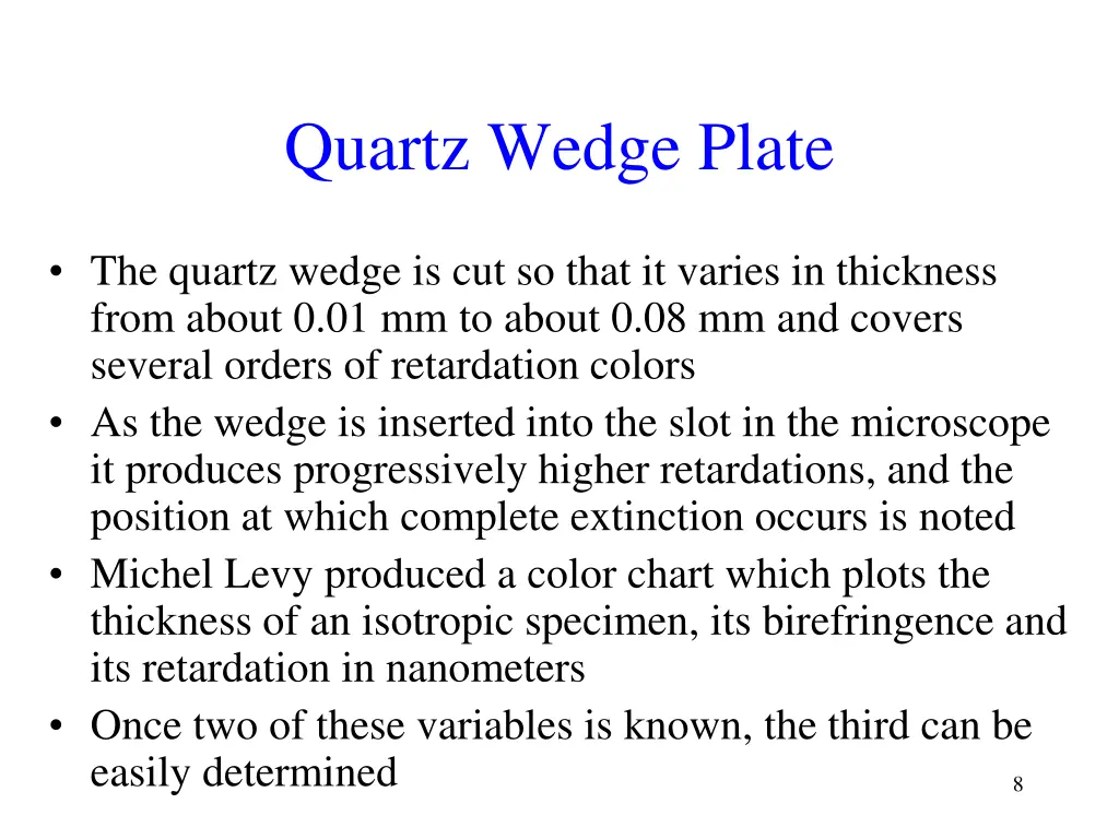 quartz wedge plate