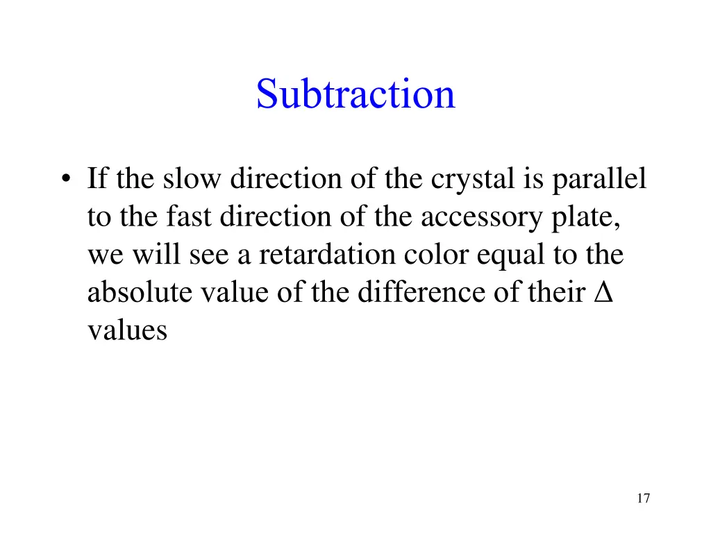 subtraction