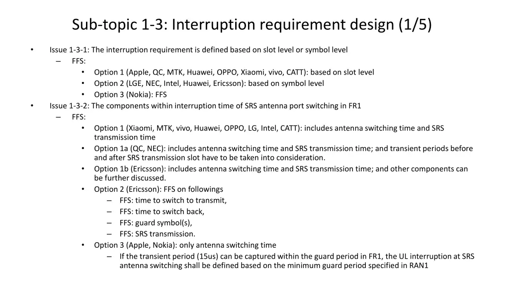 sub topic 1 3 interruption requirement design 1 5