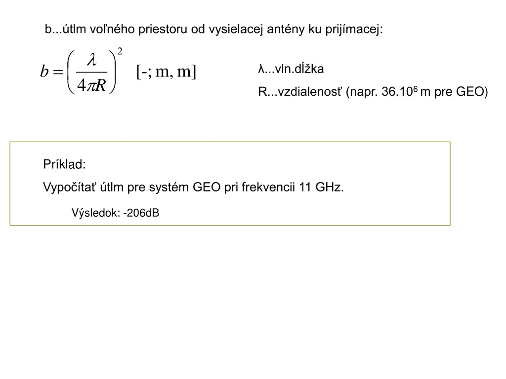 b tlm vo n ho priestoru od vysielacej