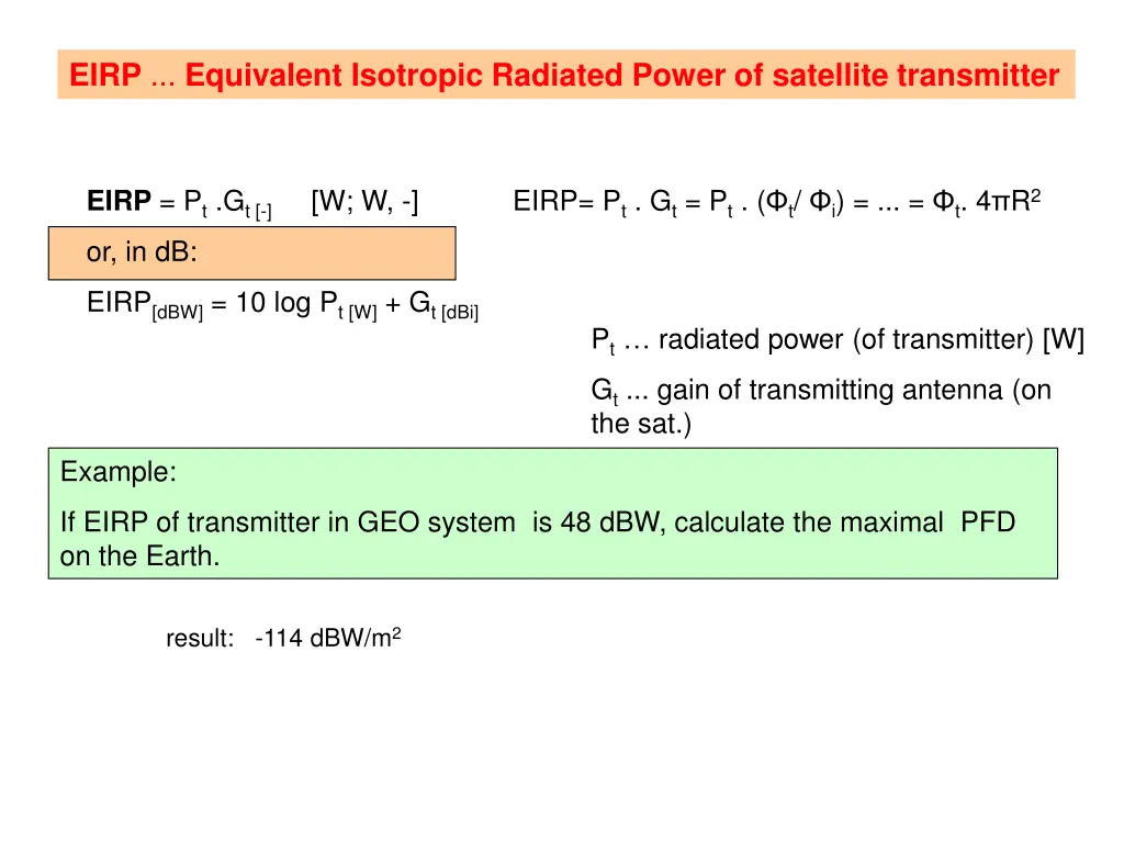 eirp equivalent isotropic radiated power