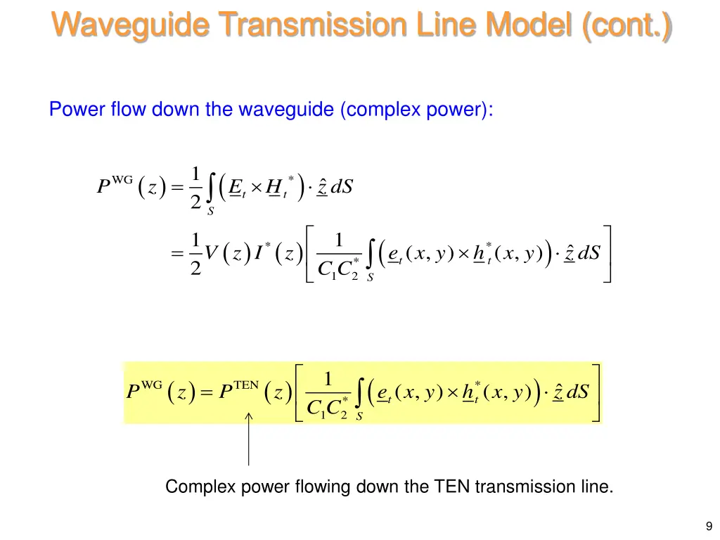 waveguide transmission line model cont 6
