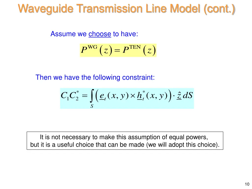 waveguide transmission line model cont 7