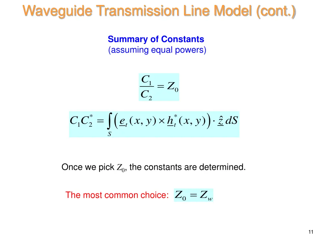 waveguide transmission line model cont 8